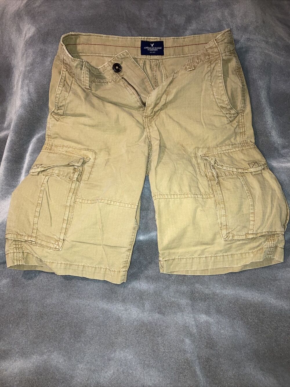 AE American Eagle Mens 26 Tan Cargo Longboard Shorts